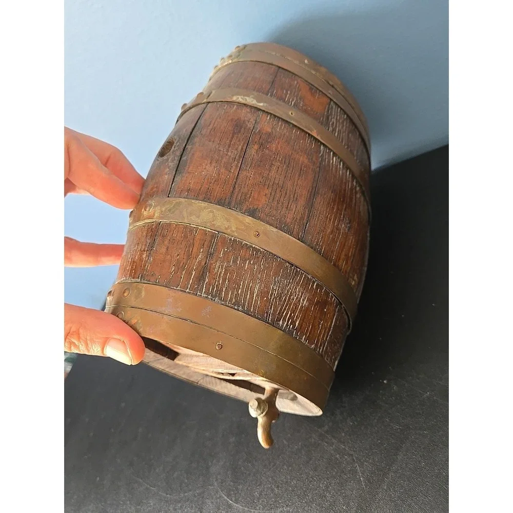 Wooden Barrel For Grappa Italian Craft Vintage Décor‎ 1960s No Stand
